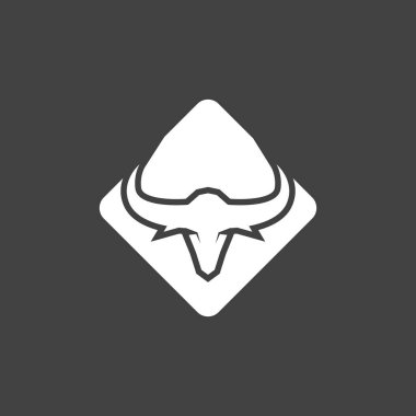 Boğa boynuz logosu vektör şablonu