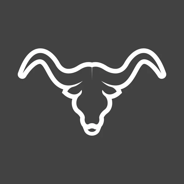 Bull Horn Logo Vector Template — Stock Vector