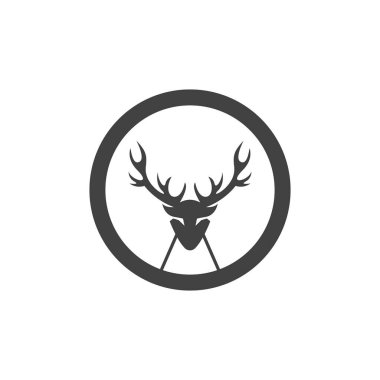 Geyik Başı Basit Logo Vektörü İllüstrasyonu
