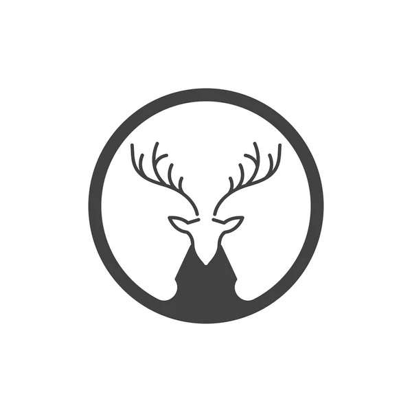 Ilustração Simples Vetor Logotipo Cabeça Cervo — Vetor de Stock