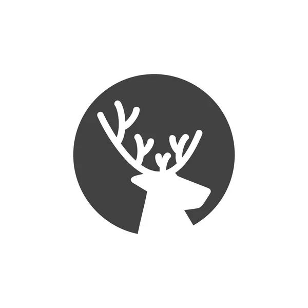 Illustration Simple Vecteur Logo Tête Cerf — Image vectorielle