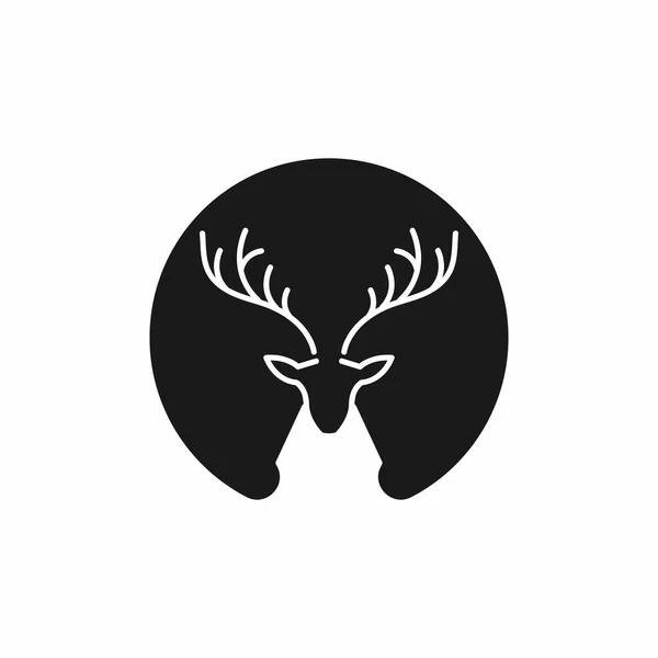 Ilustrasi Vektor Logo Sederhana Kepala Rusa - Stok Vektor