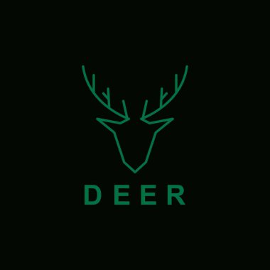 Geyik Başı Basit Logo Vektörü İllüstrasyonu