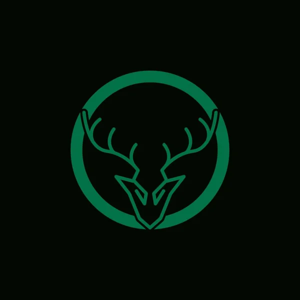Deer Head Simple Logo Vector Illustration — Stock Vector