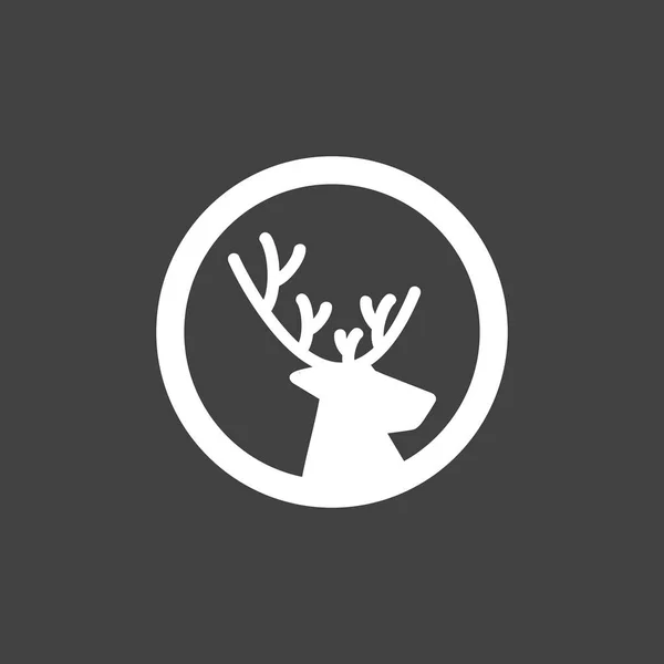 鹿の頭のシンプルなロゴベクトルイラスト — ストックベクタ