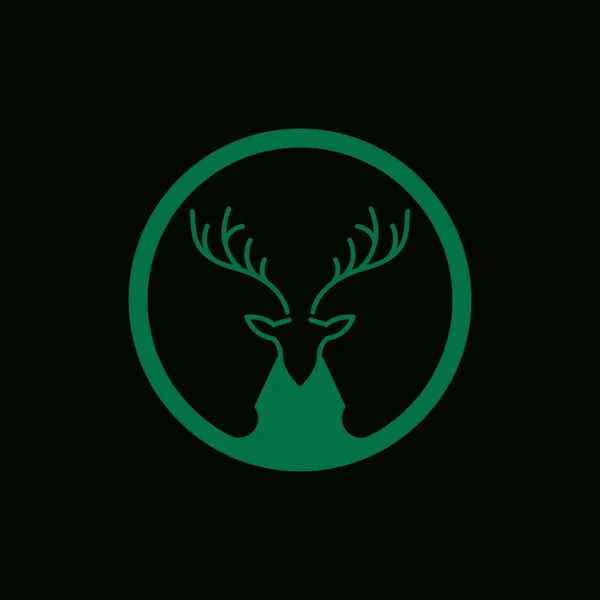 Illustration Simple Vecteur Logo Tête Cerf — Image vectorielle