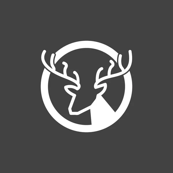 Hertenkop Eenvoudige Logo Vector Illustratie — Stockvector