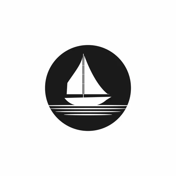 Yelkenli Yat Logosu Çizimi — Stok Vektör