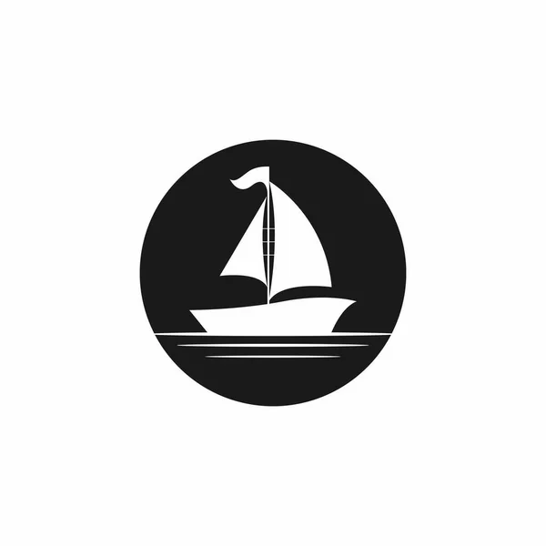 Zeilboot Jacht Logo Vector Illustratie — Stockvector