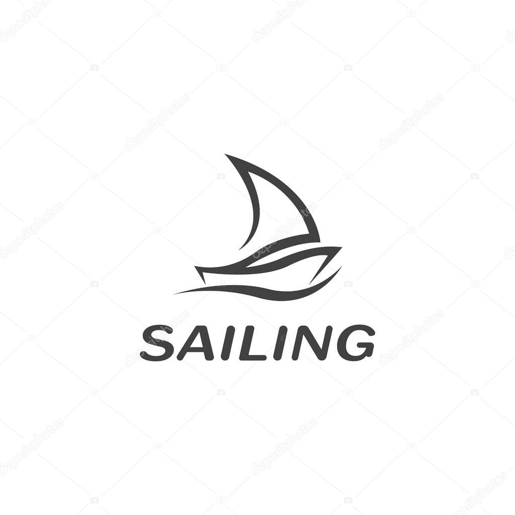 Sailing boat yacht logo vector illustration