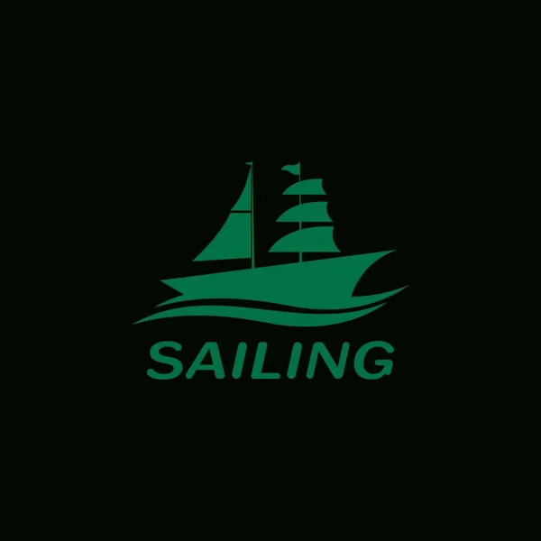 Navegação Barco Iate Logotipo Vetor Ilustração —  Vetores de Stock