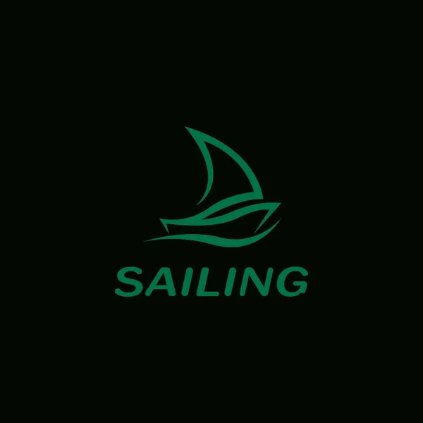 Sailing Boat Yacht Logo Vector Illustration — Stock Vector