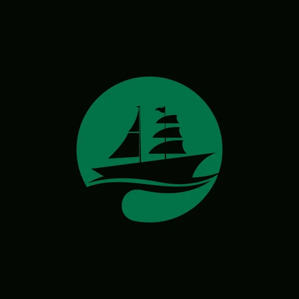 Zeilboot Jacht Logo Vector Illustratie — Stockvector