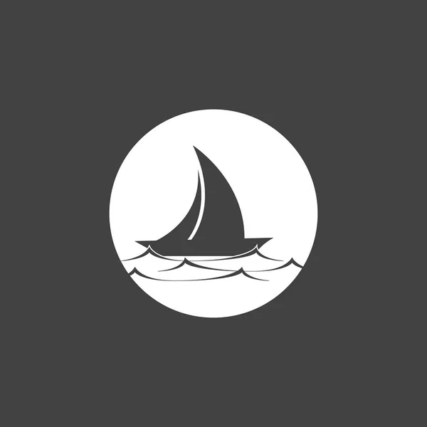 Yelkenli Yat Logosu Çizimi — Stok Vektör