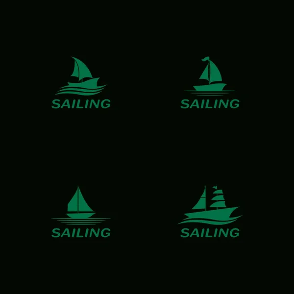 Segling Båt Yacht Logo Vektor Illustration — Stock vektor