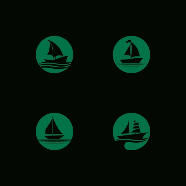 Navegação Barco Iate Logotipo Vetor Ilustração — Vetor de Stock