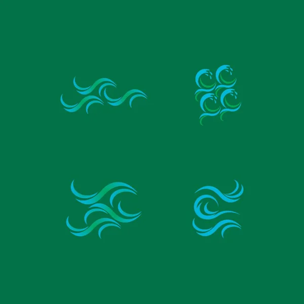 Plama Wody Fala Logo Plaży Wektor Symbolu — Wektor stockowy