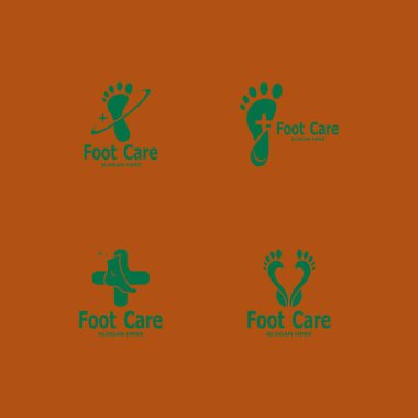 Ayak bakımı sağlık logosu vektör çizimi