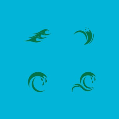 Su dalgası plaj logosu ve sembol vektörü