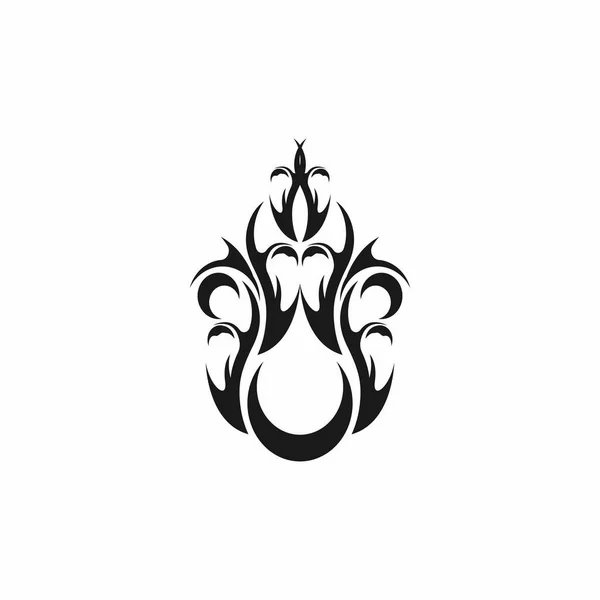 Fekete Törzsi Tetoválás Absztrakt Szimbólum Template — Stock Vector