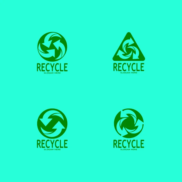 Återvinn Ikon Återvinning Symbol Återanvändning Vector Graphics Logo — Stock vektor