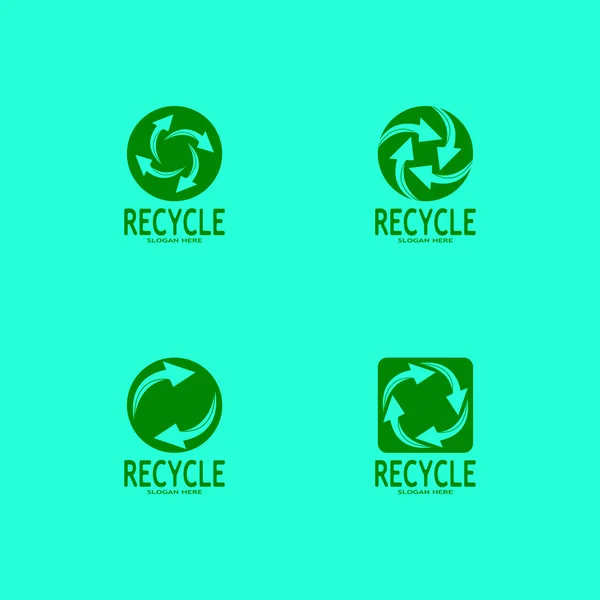 Ícone Reciclagem Reciclagem Símbolo Reutilizar Vector Graphics Logo — Vetor de Stock