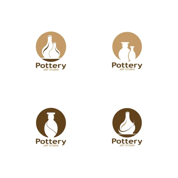 stock vector Pottery Art Studio Logo Vector Template Illustration