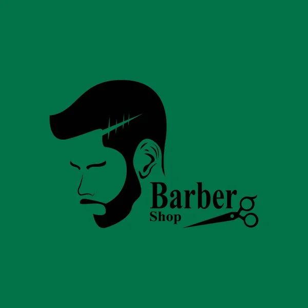 Barber Shop Hair Style Silhouette Vector Template — Stock Vector