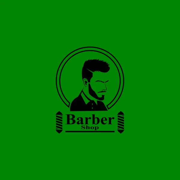 Barbeiro Loja Estilo Cabelo Silhueta Vetor Modelo —  Vetores de Stock