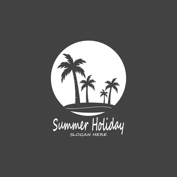 棕榈树暑假标志设计矢量模板图解 图库矢量图片