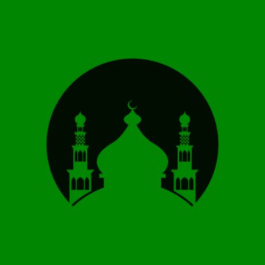 İslami Cami Logosu Tasarım Vektör Şablonu İllüstrasyonu