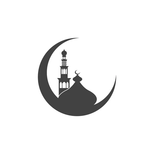 Islamisk Moské Logotyp Design Vektor Mall Illustration — Stock vektor
