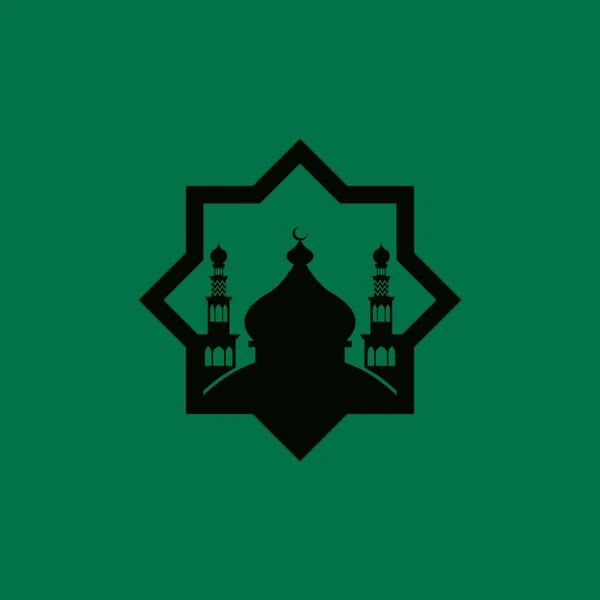 Islamski Meczet Logo Design Wektor Szablon Ilustracja — Wektor stockowy