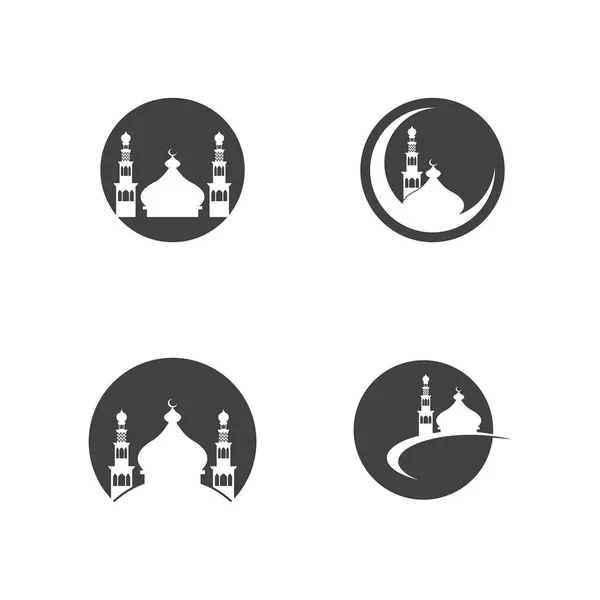 Diseño Del Logotipo Mezquita Islámica Vector Template Illustration — Vector de stock