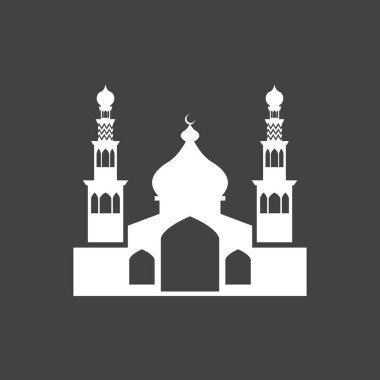 İslami Cami Logosu Tasarım Vektör Şablonu İllüstrasyonu