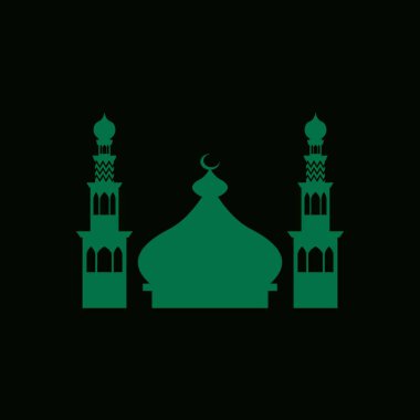 İslami Cami Logosu Tasarım Vektör Şablonu İllüstrasyonu