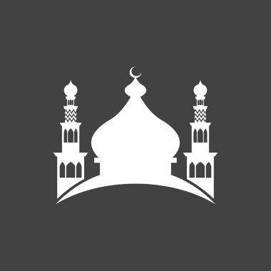 İslami Cami Logosu Tasarım Vektör Şablonu İllüstrasyonu