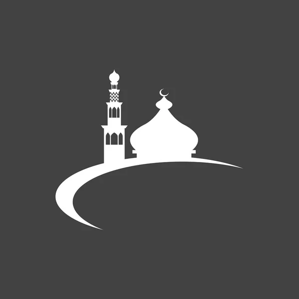 Logo Della Moschea Islamica Design Vector Template Illustrazione — Vettoriale Stock