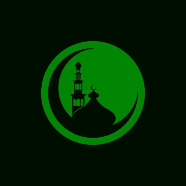 Islamisk Moské Logotyp Design Vektor Mall Illustration — Stock vektor
