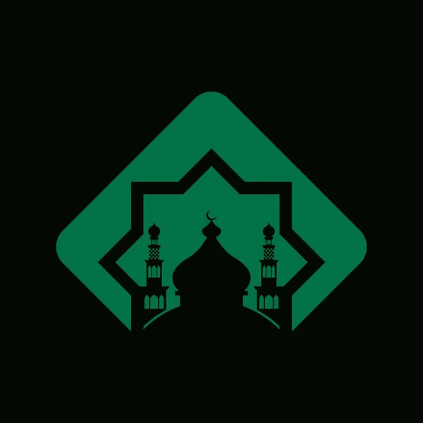 Islamische Moschee Logo Design Vektor Vorlage Illustration — Stockvektor