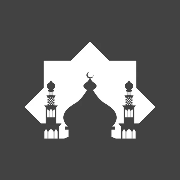 Ισλαμικό Τζαμί Λογότυπο Σχεδιασμός Διάνυσμα Πρότυπο Εικονογράφηση — Διανυσματικό Αρχείο