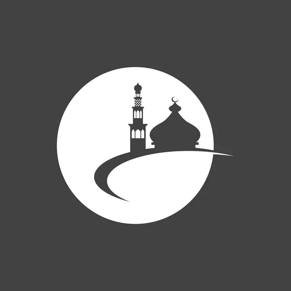 Iszlám Mecset Logo Design Vector Template Illusztráció — Stock Vector