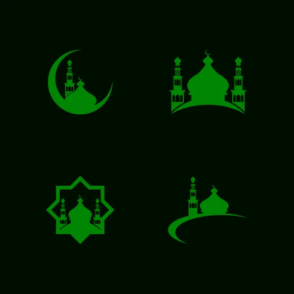 Islámská Mešita Logo Design Vector Template Ilustrace — Stockový vektor