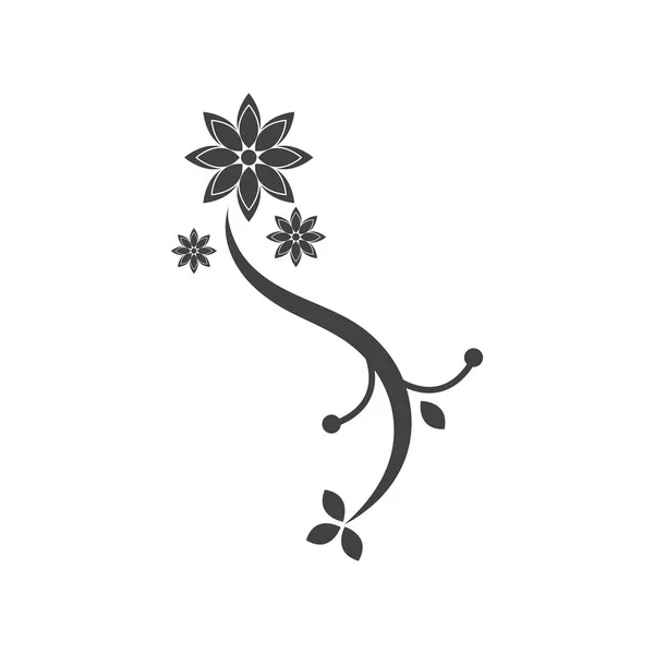 Illustration Modèle Vectoriel Silhouette Fleur Noire — Image vectorielle