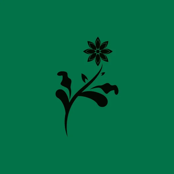 Εικόνα Διανυσματικού Προτύπου Της Μαύρης Σιλουέτας Λουλουδιών — Διανυσματικό Αρχείο