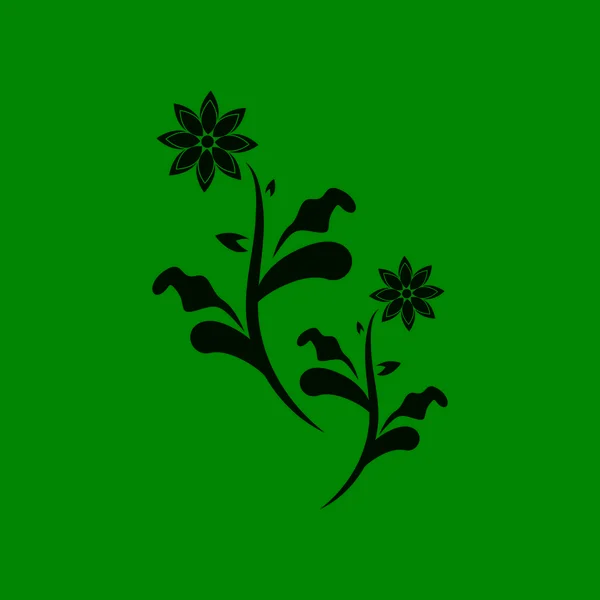 Illustration Modèle Vectoriel Silhouette Fleur Noire — Image vectorielle