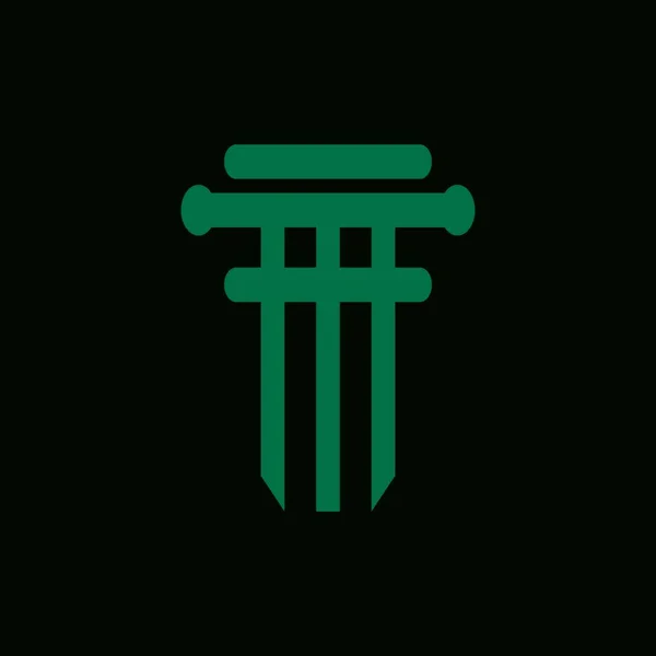 Coluna Pilar Negócios Logotipo Símbolo Vetor Ícone —  Vetores de Stock