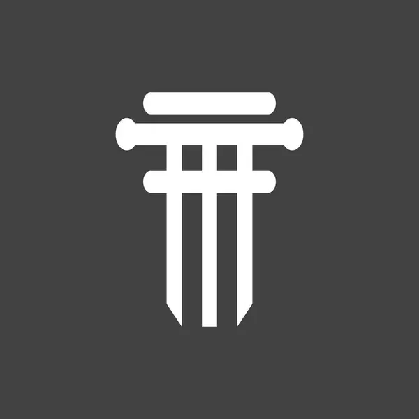 Business Pillar Column Logo Vector Symbol Icon — Stock Vector
