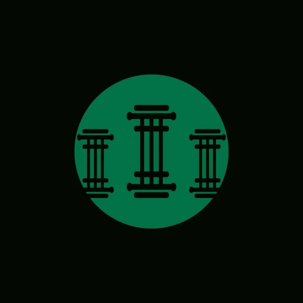 Coluna Pilar Negócios Logotipo Símbolo Vetor Ícone — Vetor de Stock