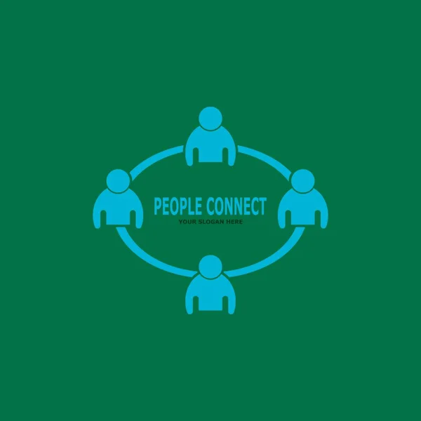 Personnes Connexion Réseaux Sociaux Entreprise — Image vectorielle